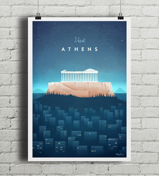 Ateny - vintage plakat  minimalmill