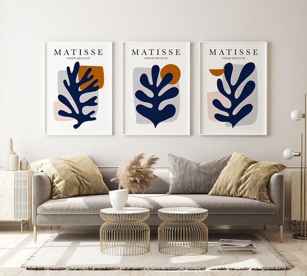 plakaty Zestaw 3 plakatów Matisse - Liście