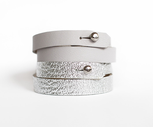 bransoletki skórzane Bransoletka Bryła srebra BASIC (15 cm)