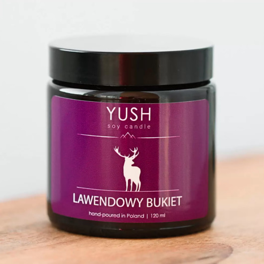 Świeca sojowa LAWENDA 120 ml -YUSH- yush