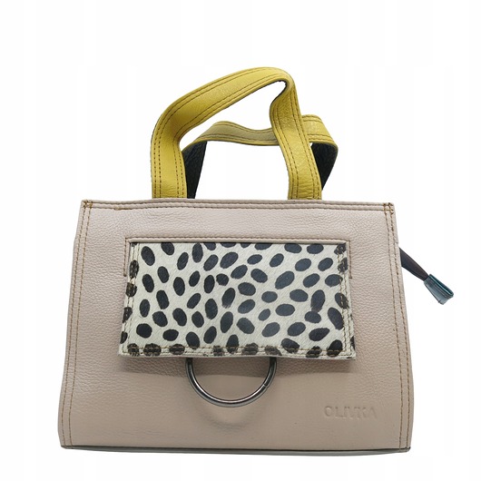 torby na ramię Torebka damska do ręki, skóra naturalna, regulowany pasek eko OLIVKA