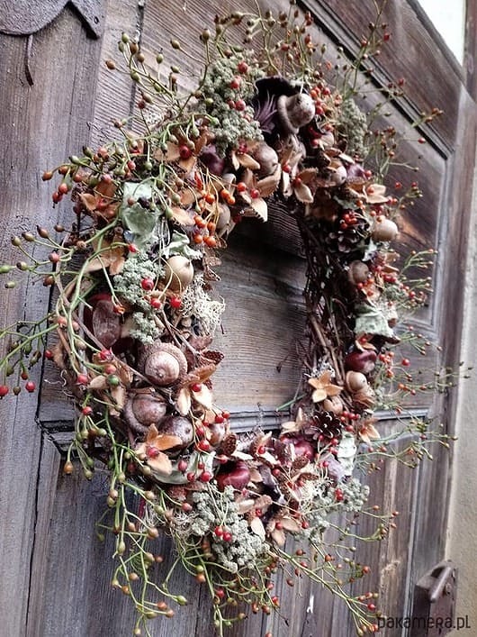 wianki Wianek  jesienny  na drzwi stół