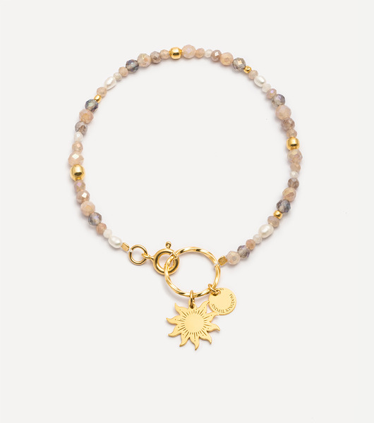 bransoletki z kamieni naturalnych Bransoletka pozłacana z kamieniami Shine Bright