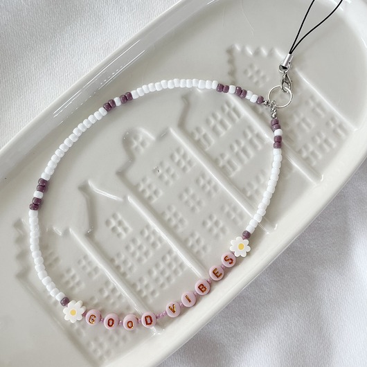 breloki Charms do telefonu  GOOD VIBES white