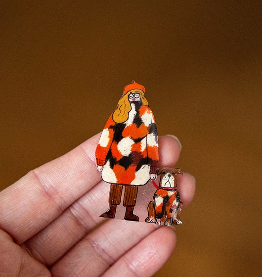 broszki Broszka Zośka z psem Reksem