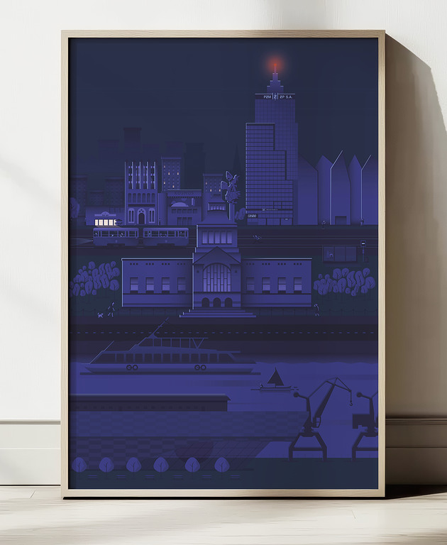 grafiki i ilustracje Szczecin Nocą