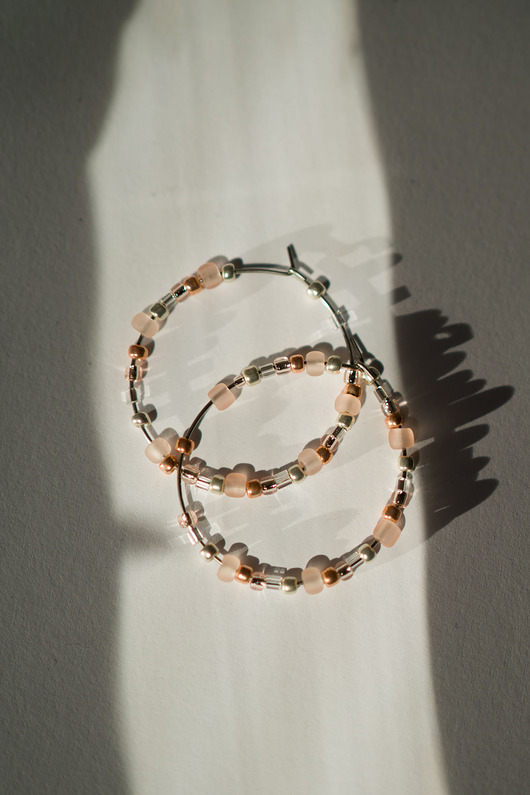 kolczyki - inne Kolczyki koła z koralików