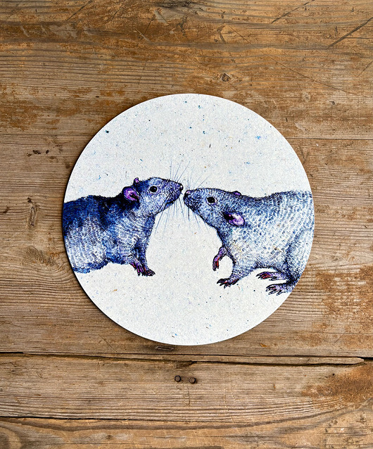 podkładki do kuchni Podkładka pod talerz- Szczurki- Ilustracja