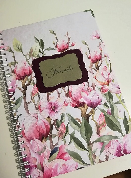 Notes A5 z imieniem, personalizacja Artystyczna Kartka