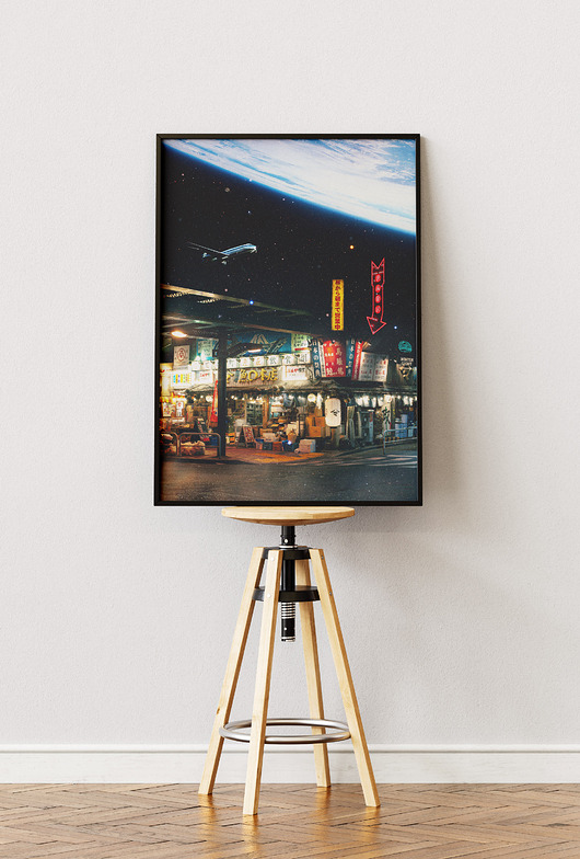 plakaty Plakat Nocne Życie - Kolaż Fine Art