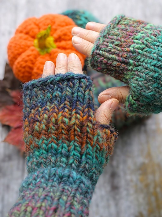 rękawiczki damskie MAXCOLOR kolorowe mitenki "leśna harmonia"