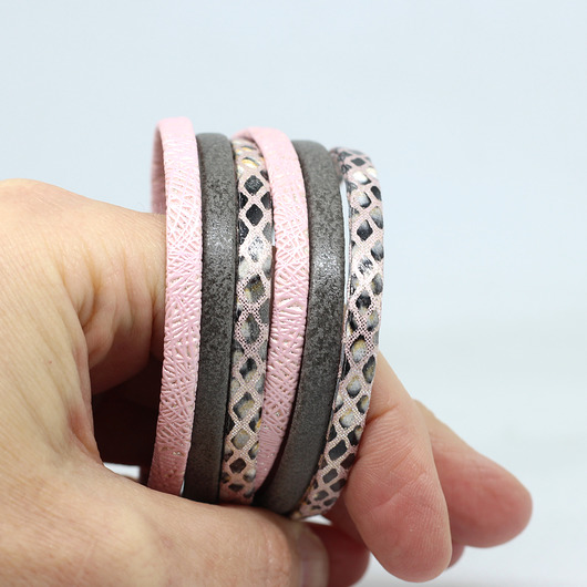 Bransoletka blady róż i szary KociokwikJewelry