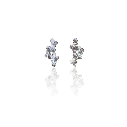 Srebrne kolczyki z płatków- Jabłonka KOS jewellery