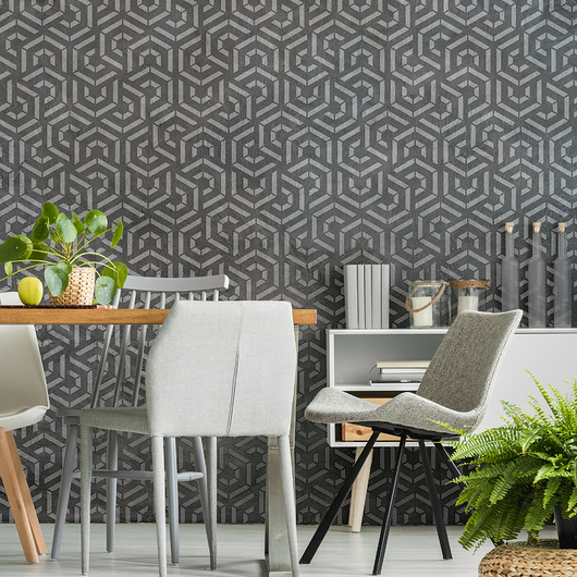 tapety i naklejki ścienne Powtarzalny szablon malarski / HEXAGON SWIRL