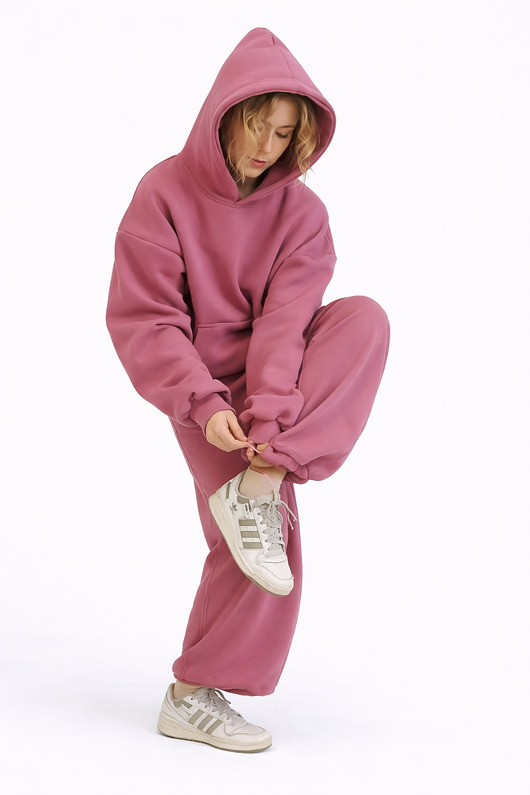 komplety damskie Zestaw - Dres Boxy&Baggy Brudny Róż
