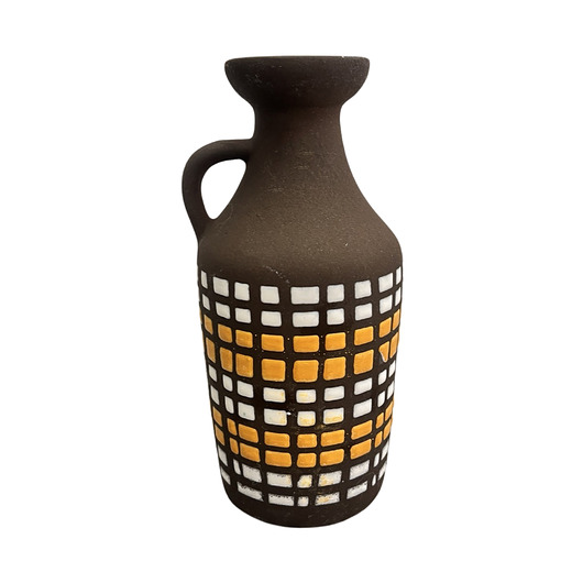 wazony Ceramiczny wazon z uchem, Strehla Keramik, Niemcy, lata 70.