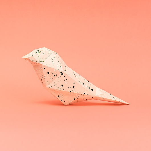 figurki i rzeźby PTAK, papierowy model do sklejenia, green splats