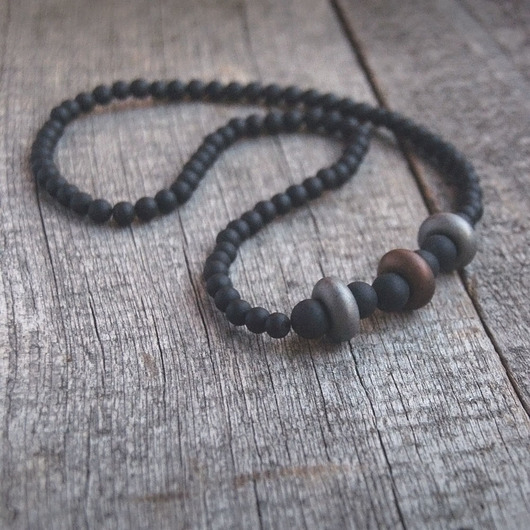 naszyjnik MĘSKI :: blackstone & hematite kaktusia