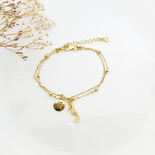 bransoletki złote Bransoletka konik morski, złoty konik