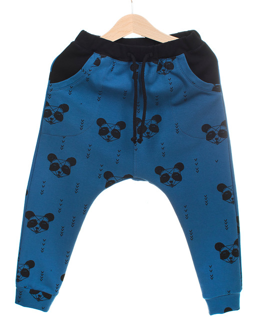  spodnie baggy granatowe PANDY Jesienne  Sprytny Lisek