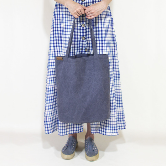Shopper bag XL granatowa torba z grubej bawełny hairoo
