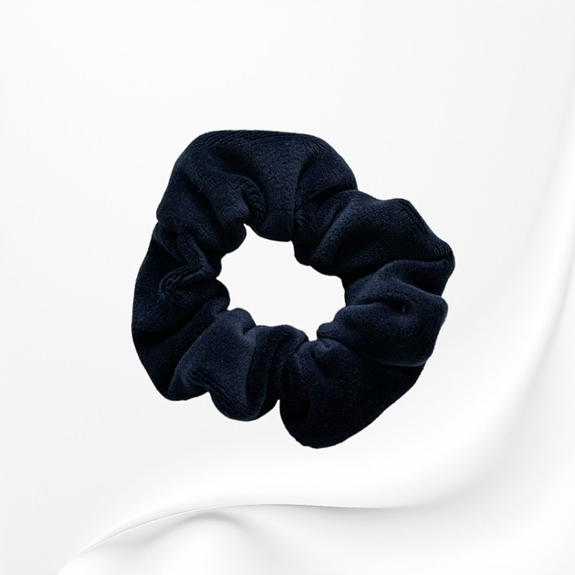 gumki do włosów Gumka frotka scrunchie midi welurowa granatowa