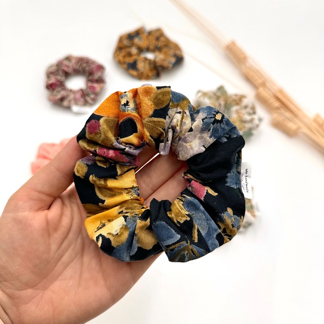 gumki do włosów Scrunchie/frotka Vintage kwiaty