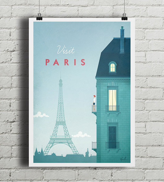 Paryż - vintage plakat A4 minimalmill