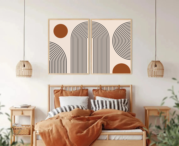 grafiki i ilustracje DWA PLAKATY mid century abstrakcyjne