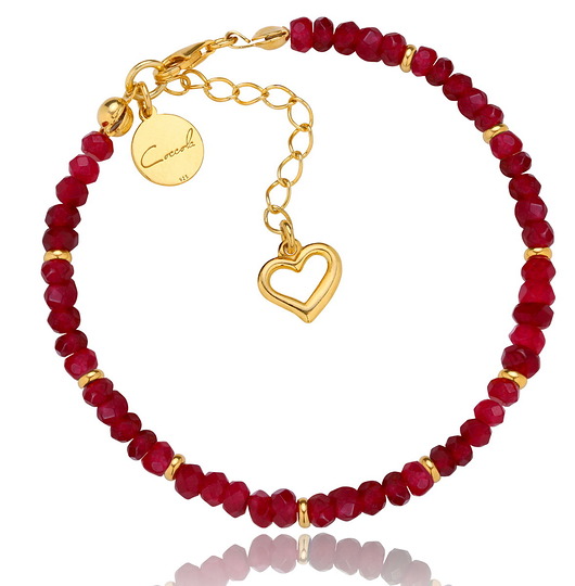 BRANSOLETKA Z JADEITÓW I SREBRA 925 POZŁACANEGO Coccola JEWELLERY