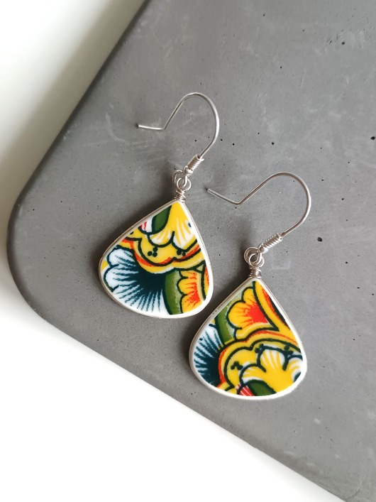 kolczyki ceramiczne Kolczyki ceramiczne w stylu orientalnym