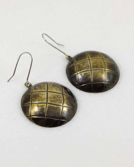 kolczyki z mosiądzu Krata - mosiężne kolczyki lub klipsy - unikat