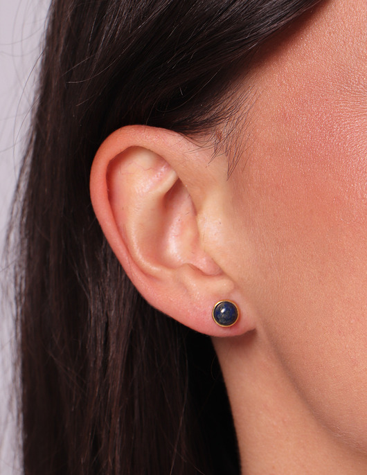 kolczyki pozłacane Kolczyki pozłacane sztyfty - lapis lazuli