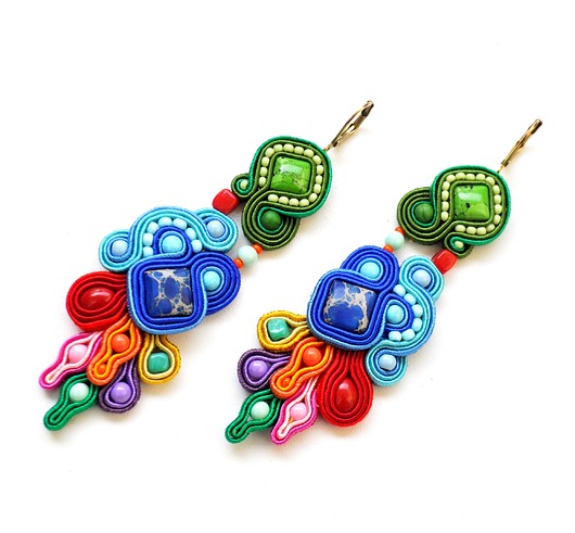 kolczyki soutache Sutaszowe kolczyki JODHPUR