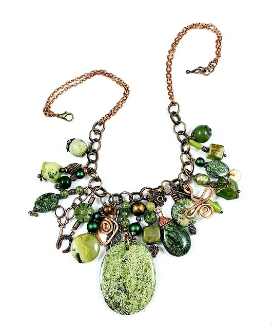 Mix w stylu Boho z serpentynitem. Prezent luks Galeria Limart