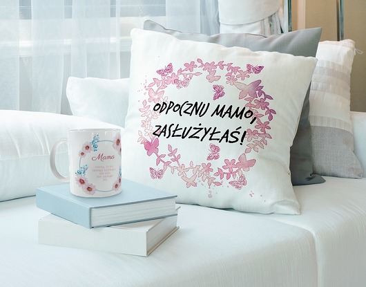 Wyjątkowy zestaw - kubek + poduszka dla mamy AllbagAllprints