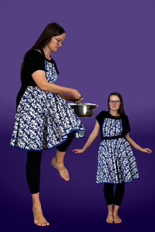 fartuchy kuchenne FARTUSZEK kuchenny, niebieski wzór CHABRY (100% bawełna), dla mamy i córki