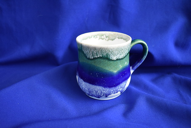 kubki Kubek ceramiczny morski średni tricolor