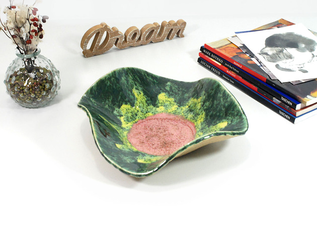 miski i misy Ceramiczna misa dekoracyjna kwiat - do salonu, łazienki lub sypialni