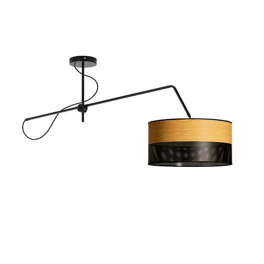 lampy wiszące Czarna lampa sufitowa na regulowanym ramieniu do kuchni RIO VELUR