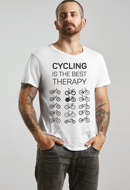 t-shirty męskie Koszulka T-SHIRT. Cycling is the best therapy