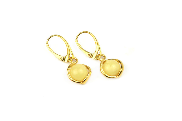 Earrings Bursztyn Mleczny złoto Brazi Druse Jewelry