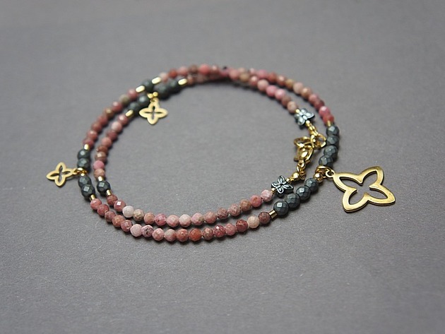 chokery Rodochrozyt  /choker/ - Szlachetna kolekcja
