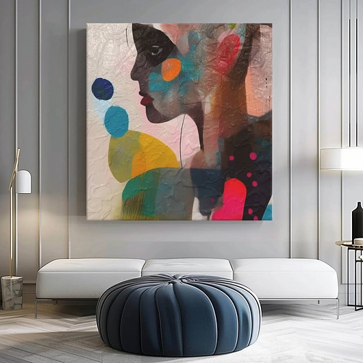 obrazy Obrazy do salonu na płótnie" w technice kolaż Sylwii Zakrockiej 80x80cm