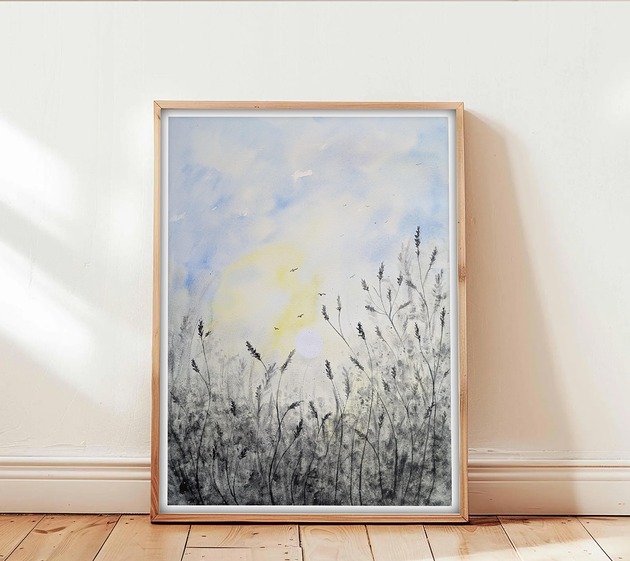 obrazy Oryginalna akwarela. Łąka 46x61cm