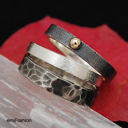 Trio - srebro i złoto rozm. 14 MAREMI Jewelry