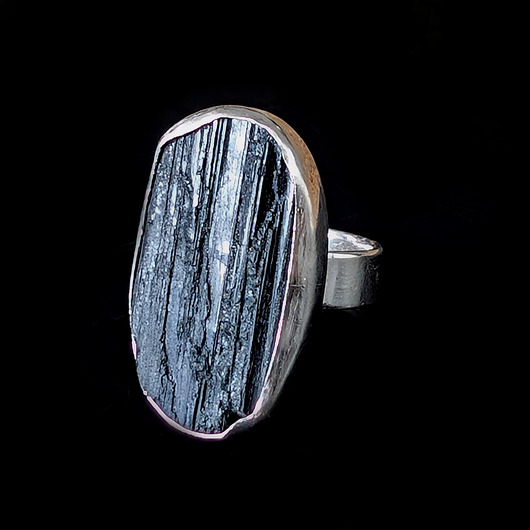 pierścionki srebrne Pierścionek czarny turmalin