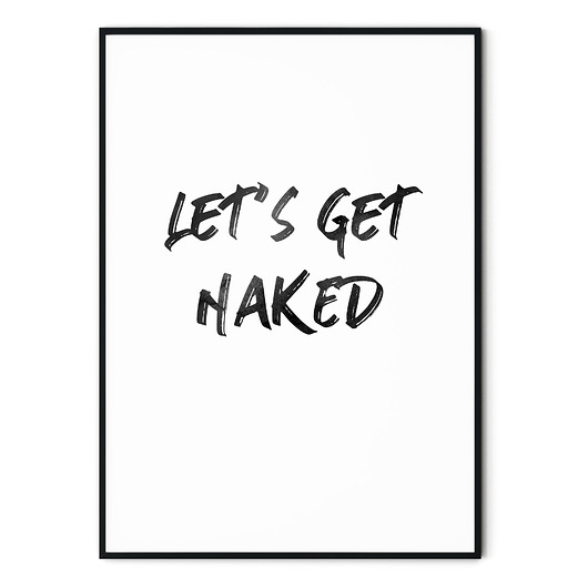 Plakat typograficzny Let's get naked myscandi