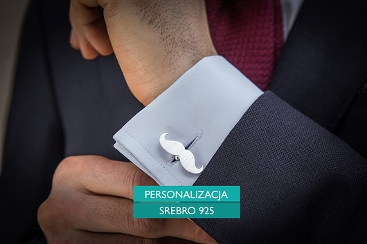 Personalizowane srebrne spinki WĄS FeinFein
