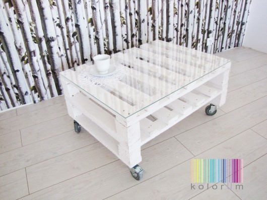 DESIGN! Stolik kawowy z PALET!!Drewno naturalne  kolorum